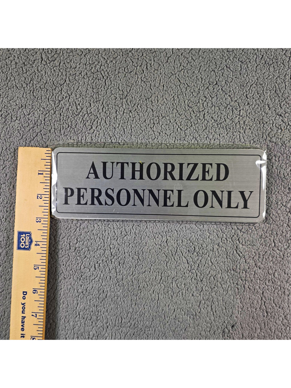 AUTHORIZED PERSONNEL ONLY Brushed Silver Plastic Wall Sign 9x3 inches lot of 2